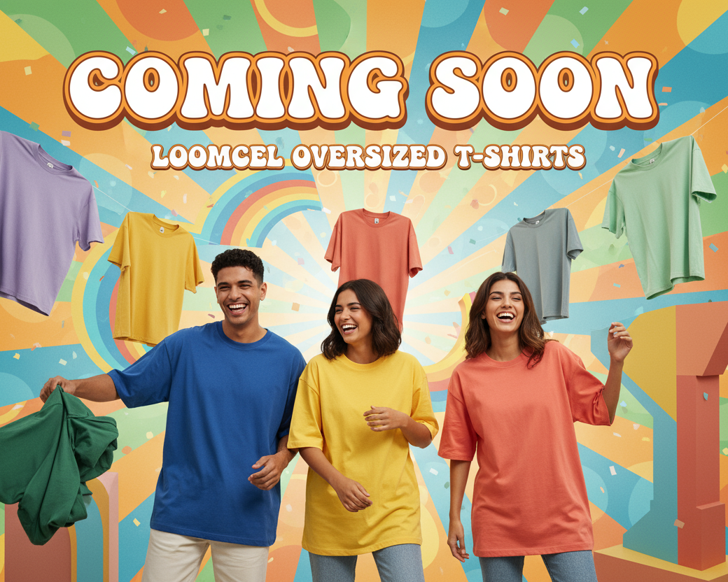 give me a loomcel oversized t shirts coming soon image with a good vibrations
