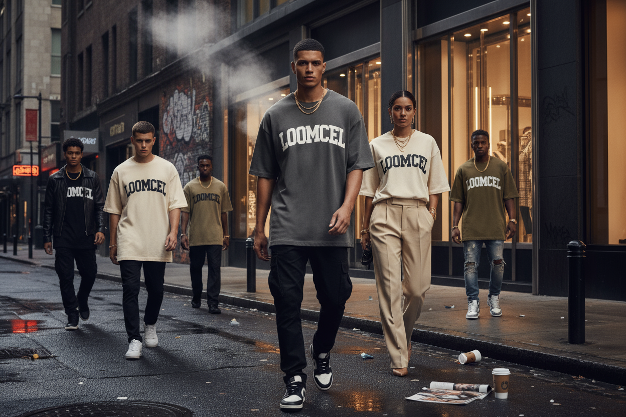 oversized t shirts only and put loomcel on it